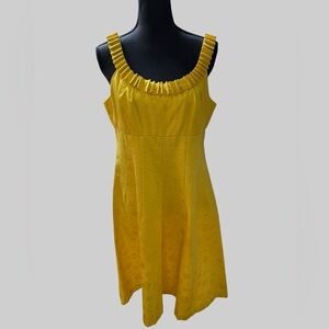 🌼 Maggy London Yellow Sleeveless Fit & Flare Dress – Size 14